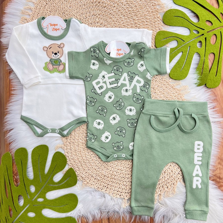 Conj. de Malha 3 peças - Bear de Camisetinha - Verde